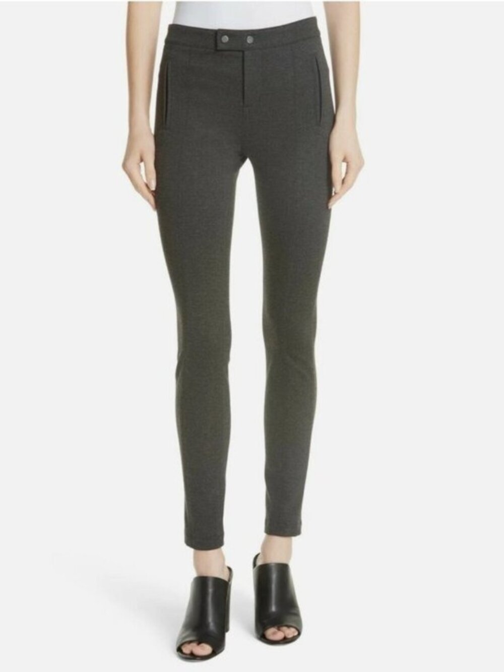 Vince Stretch Ski-Style Leggings in Charcoal Gray – Size 10